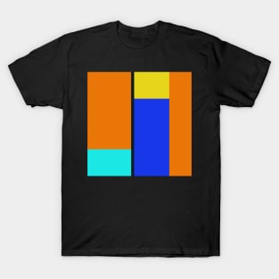 blue orange and yellow abstract minimalist art T-Shirt